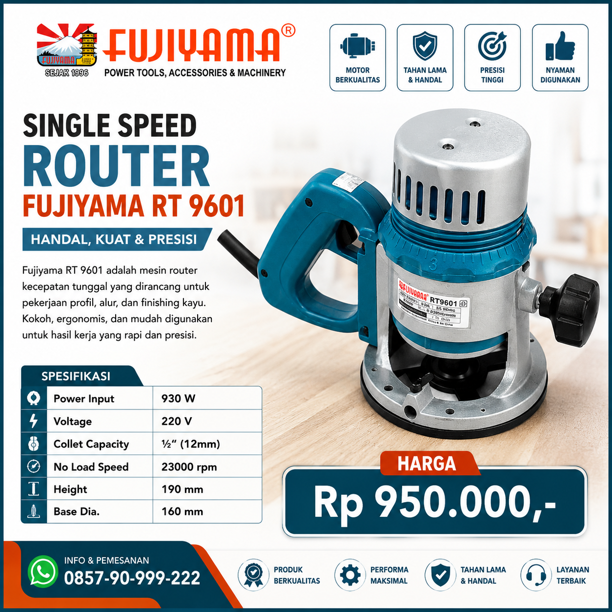 Router Kayu Fujiyama 1/2i...
